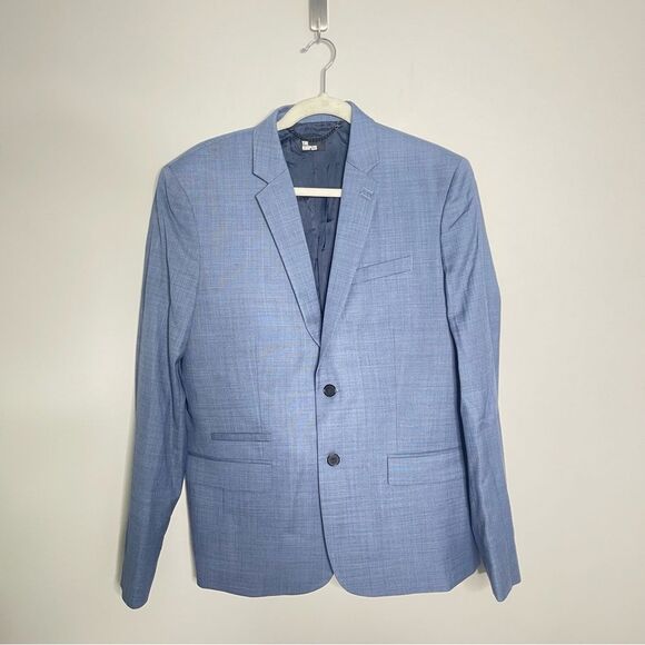 $695 The Kooples BLUE SLIM FIT WOOL SUIT JACKET BLAZER NWT - Picture 7 of 12